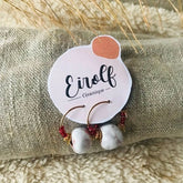 Boucles d'oreilles créoles perle en céramique et perle corail rouge